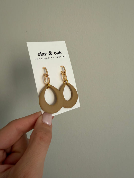 Beige & Diamond Dangle